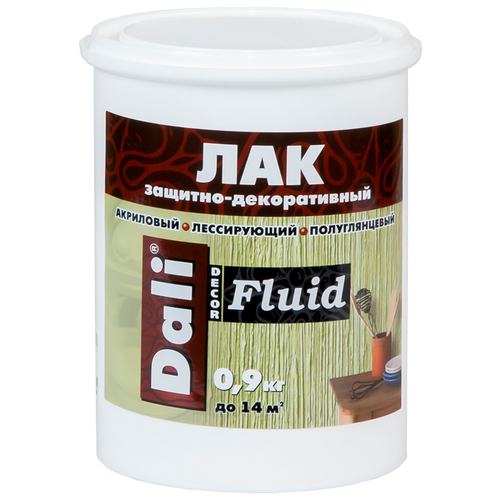 DALI-DECOR Fluid лак акриловый полуглянцевый бесцветный, 0,9