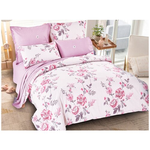 Постельное белье 2-спальное Cleo Pure cotton 155-PC, поплин,