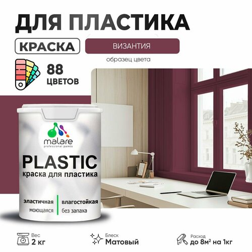 Краска акриловая Malare PlastiC матовая византия 2 кг