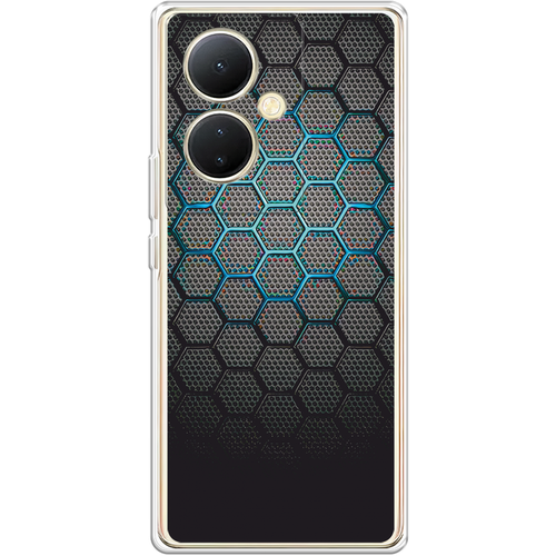 Силиконовый чехол Бирюзовые соты на Vivo V29 Lite / Виво V29