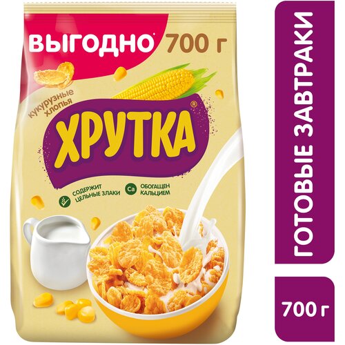 ХРУТКА. Хлопья кукурузные хрустящие, обогащенные кальцием.