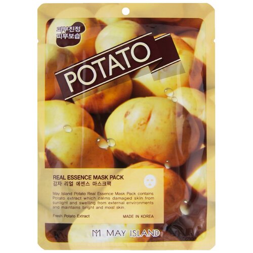 MAY ISLAND тканевая маска Real Essence Potato с экстрактом картофеля, 28 г, 25