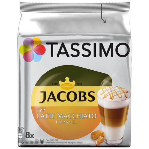 Капсулы для кофемашин  Яндекс Маркет Кофе в капсулах (Т-Диски) Tassimo Jacobs Latte Caramel, 8 по