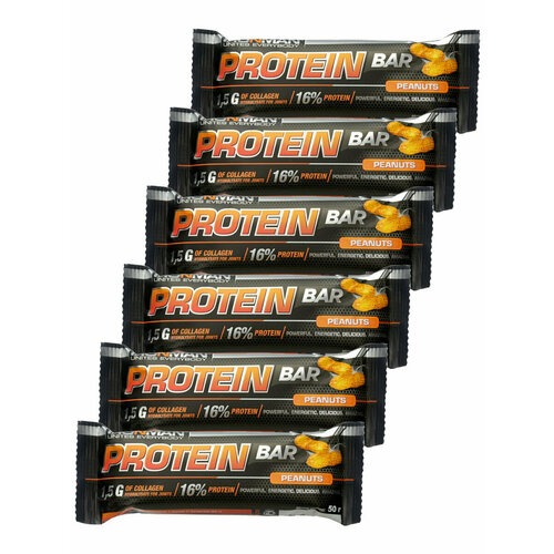   Яндекс Маркет Ironman Protein bar с Коллагеном (Орех) 6х50г / Протеиновый батончик в шоколаде