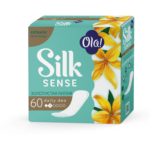 Ola! прокладки ежедневные Silk Sense Daily Deo Золотистая лилия, 2 капли, 60 шт.
