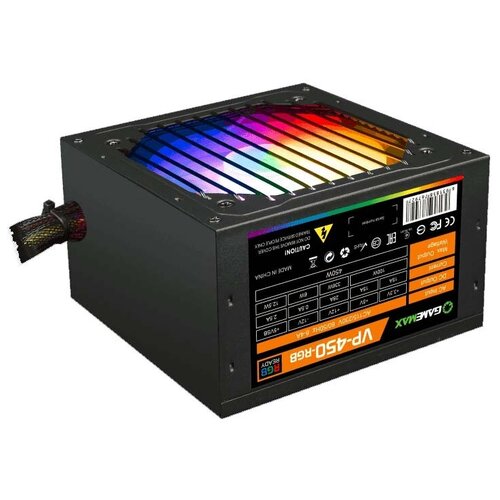 Блок питания ATX 450W GameMax VP-450-RGB 80+, Ultra quiet