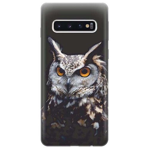 Чехол - накладка ArtColor для Samsung Galaxy S10 с принтом Сова на темном