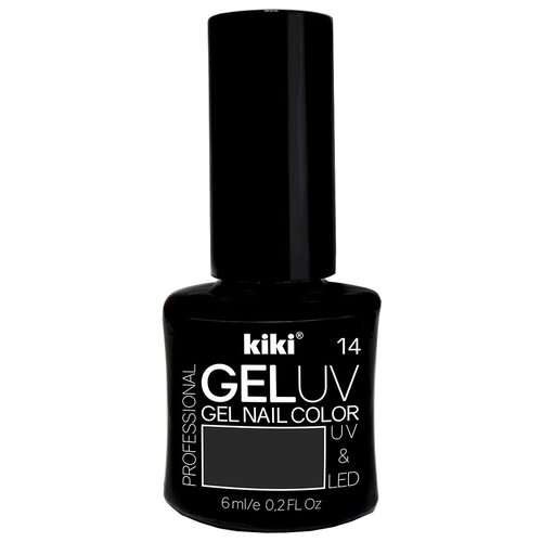 Гель-лак для ногтей KIKI оттенок 14 GEL UV&LED, черный, 6