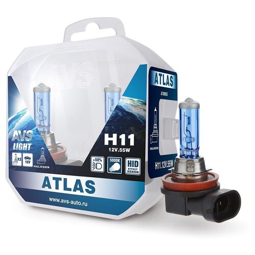 Лампа галогенная AVS ATLAS PB /5000К/ H11.12V.55W Plastic bo