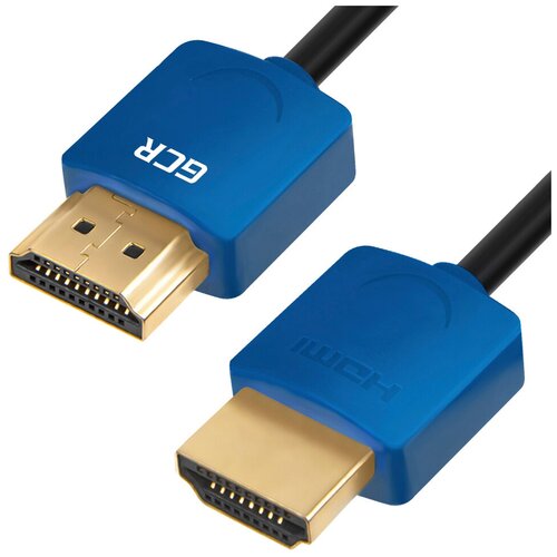 GCR Кабель SLIM 1.5m HDMI 2.0, синие коннекторы, HDR 4:2:0, 