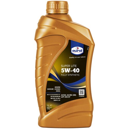 Моторные масла Синтетическое моторное масло Eurol Super Lite 5W-40, 1 л