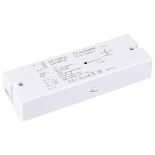 Оборудование для информационной шины Диммер SR-1009AC (230V, 2x1.2A) (Arlight, IP20 Пластик, 3