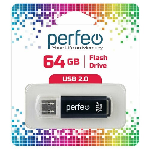 64Gb Perfeo C13 black USB 2.0 PF-C13B064