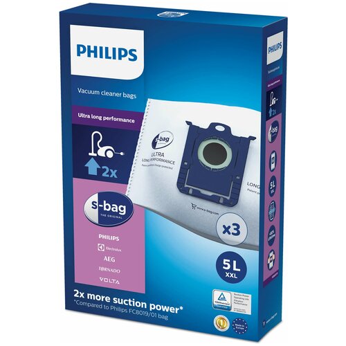 Philips FC8027/01 Мешки S-bag XXL, белый, 3 шт.