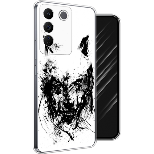 Силиконовый чехол Волк тушь на Vivo V27e / Виво