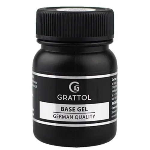 База и верхнее покрытие  Беру Grattol Базовое покрытие Rubber Base Gel, 50 мл, прозрачный
