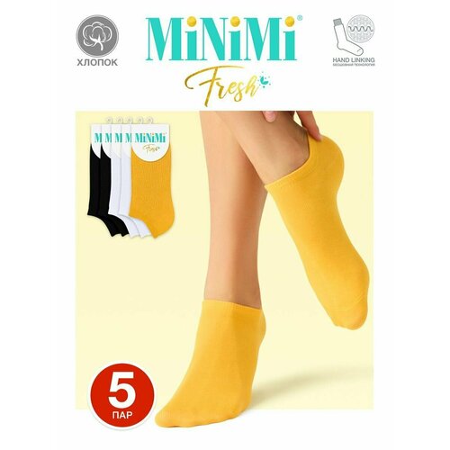 Носки MiNiMi, комплект, 5 пар, 5 уп., размер 35-38, 2Bianco/2Nero/Giallo