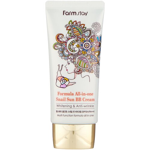 BB, CC и DD кремы  Беру Farmstay BB крем Snail Sun Formula All In One, SPF 50, 50 г, оттенок: бежевый