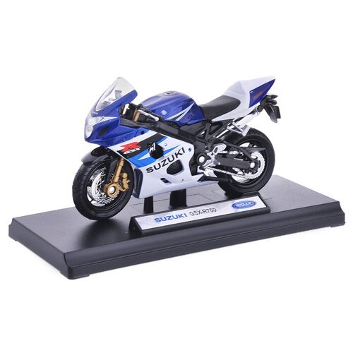 Мотоцикл Welly Suzuki GSX-R750 (12803P) 1:18, синий/белый