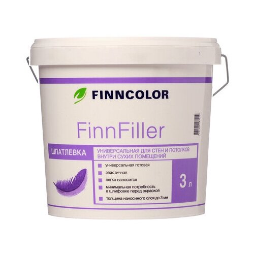 Шпатлевка FINNCOLOR FinnFiller, белый, 3