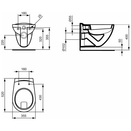 Унитаз подвесной Ideal Standard Eurovit V340301