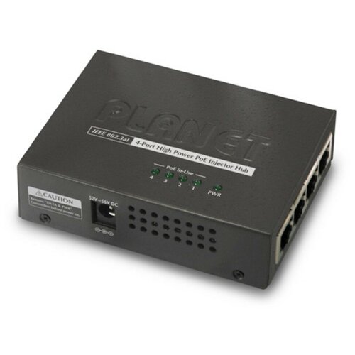 Сетевые адаптеры  Яндекс Маркет 4-Port 802.3at 30W High Power over Ethernet Injector Hub - 1