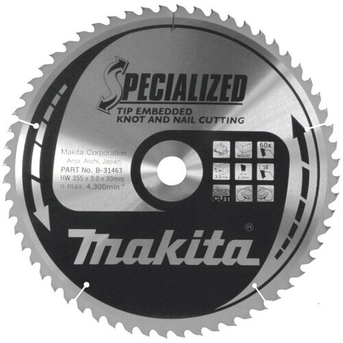 Диск пильный по дереву (355х30х2,2/3 мм; 60Т) Makita