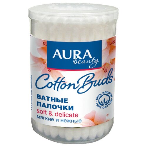 Ватные палочки и диски  Яндекс Маркет Ватные палочки Aura Beauty Cotton buds, белый, 100 шт., банка