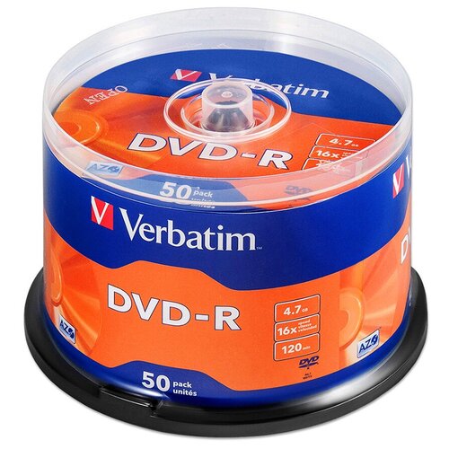 Диск DVD-R Verbatim 4.7Gb 16x AZO 50 шт. cake box