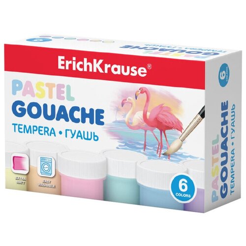 Краски Гуашь Pastel 6цв*20мл ErichKrause Pastel пастельные 50540 47