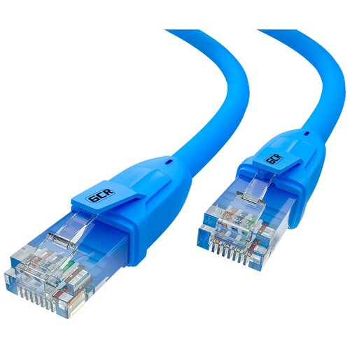 GCR Патч-корд прямой 0.75m UTP кат.6, синий, 24 AWG, литой, 