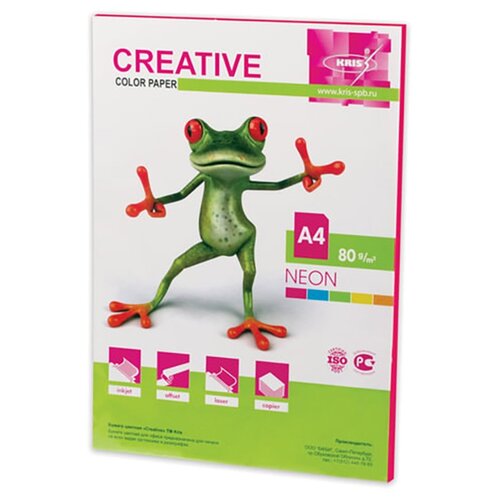 Бумага цветная CREATIVE color, комплект 5 шт., А4, 80 г/м2, 