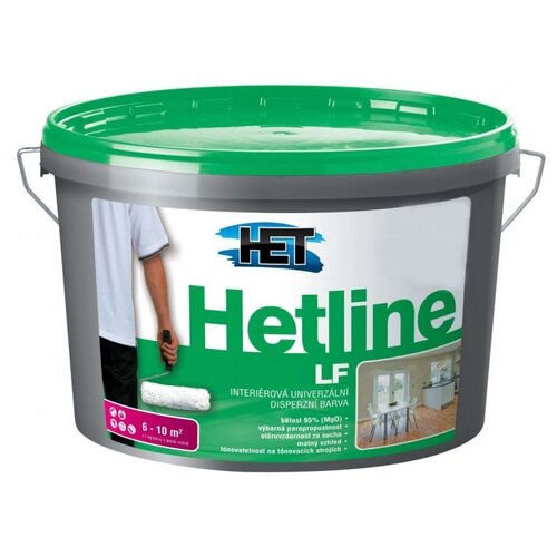 Краска акриловая HET Hetline LF, база А, матовая, белый, 1 л