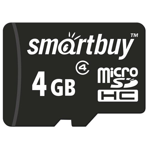 Карты памяти Карта памяти SmartBuy microSDHC 4 ГБ Class 4,