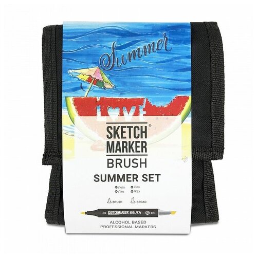 SketchMarker Набор маркеров Brush Summer Set, черный, 12