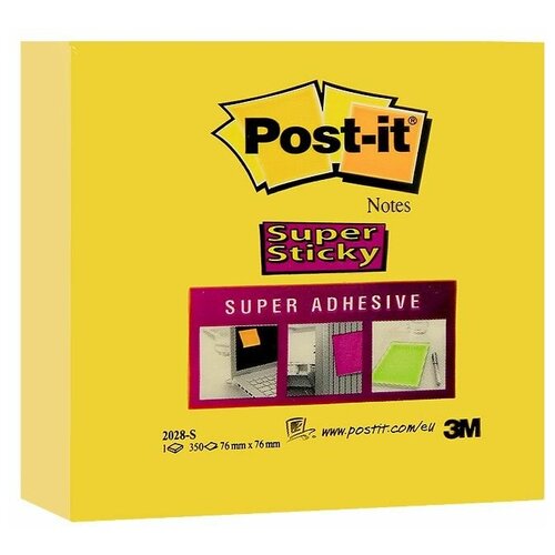 Бумага для заметок Блок самоклеящийся бумажный 3M Post-it Super Sticky 2028-S 7