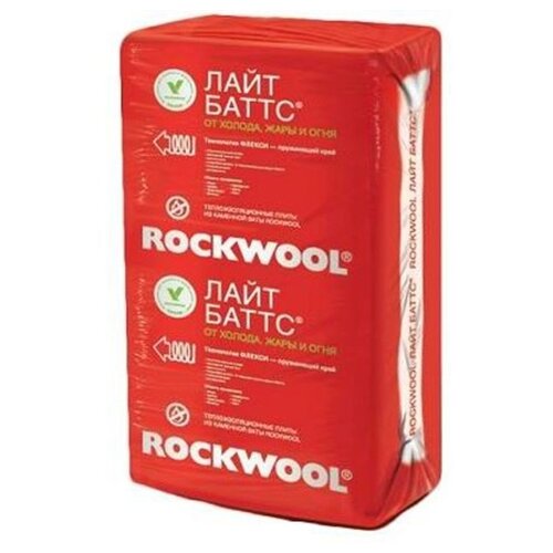 Минеральная вата  Яндекс Маркет Каменная вата Rockwool Лайт Баттс, 1000 x 600 x 100 мм, 5 пл