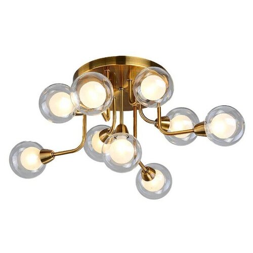 Люстра Divinare Dallas 3360/15 PL-9, G9, 297 Вт, кол-во ламп: 9 шт., цвет арматуры: латунный, цвет плафона: бесцветный