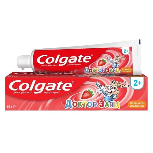 Зубная паста Colgate Доктор Заяц Детская зубная паста со вкусом клубники 2+