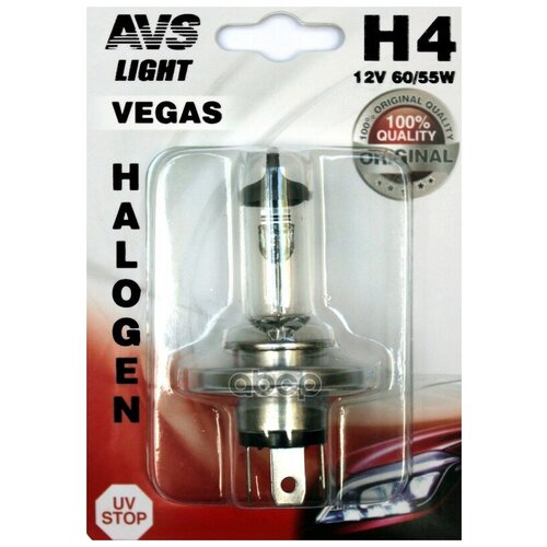 Лампа Vegas H4 12v 60/55w (Блистер) AVS арт.