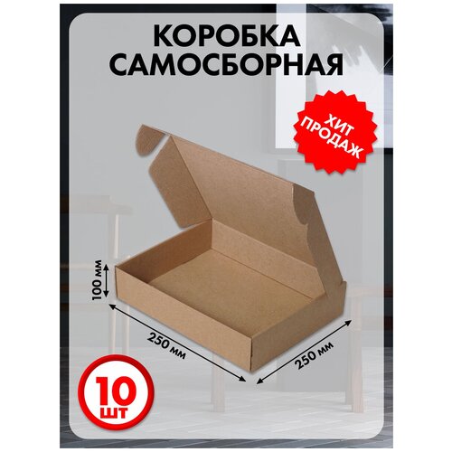 Коробка картонная самосборная 25х25х10 см 10