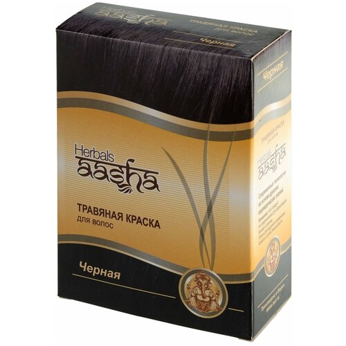 Aasha Herbals Травяная краска для волос, черный, 60 мл, 60