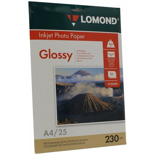 Бумага и пленка  Беру Бумага Lomond A4 Photo Paper 0102049 230 г/м² 25 лист., белый