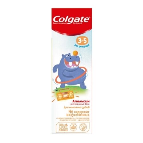  Детская зубная паста COLGATE Нежная мята/Апельсин, без фтора