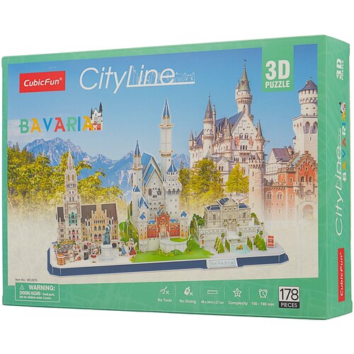 3D пазл CubicFun CityLine Бавария, 178 деталей