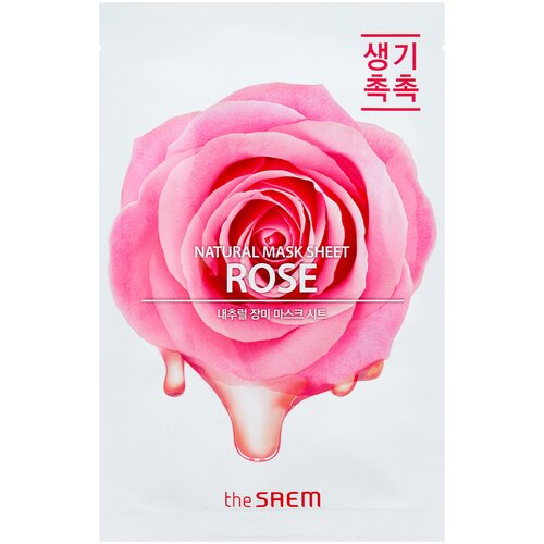 The Saem Natural Mask Sheet Rose тканевая маска с экстрактом розы, 21 г, 21