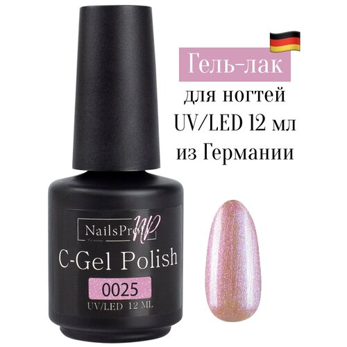 NailsProfi, Гель лак для ногтей, маникюра, педикюра с шиммером, C-Gel Polish-S