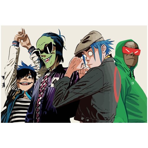 Картина по номерам на холсте Gorillaz - 3 60X40