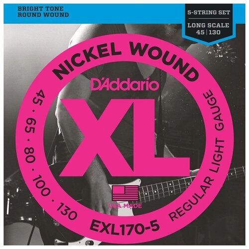 Набор струн D'Addario EXL170-5, 1