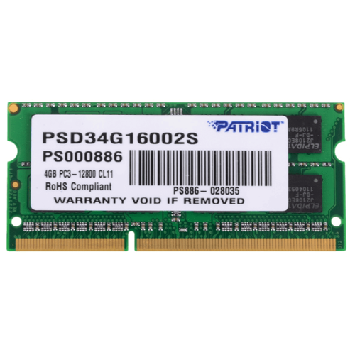 Оперативная память Patriot Memory SL 4 ГБ DDR3 1600 МГц SODIMM CL11